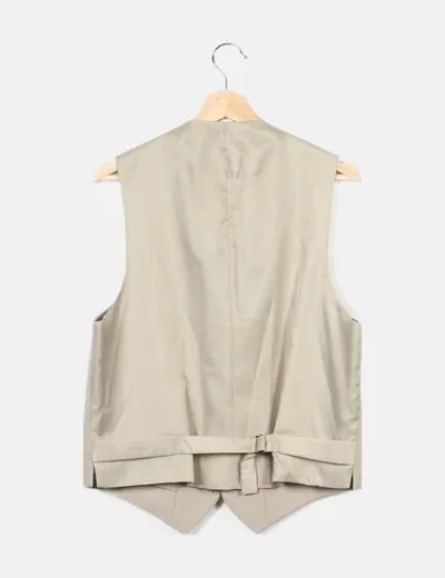 Beige Suit Vest by NoName