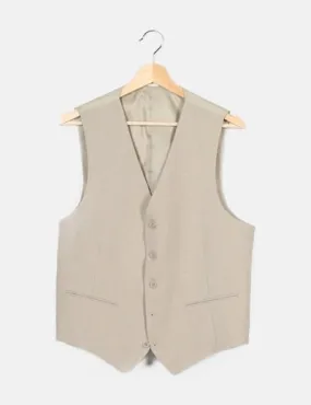 Beige Suit Vest by NoName