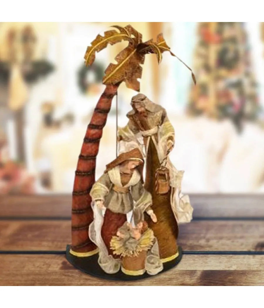 BELÉN CON PALMERA BELÉN DE RESINA 64 CM DE ALTURA ADORNOS DE NAVIDAD