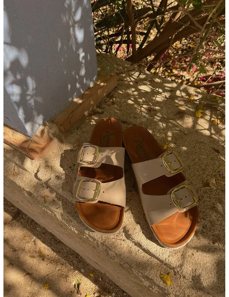 Bio Ice Leather Sandal - Red