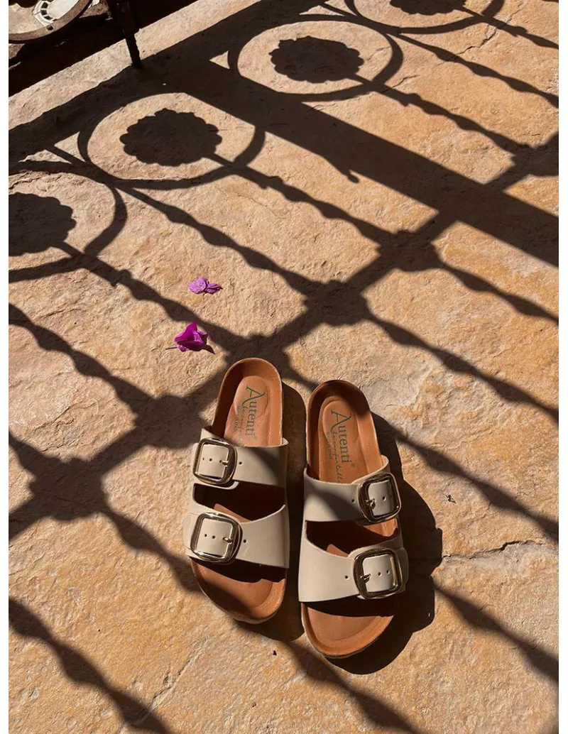 Bio Ice Leather Sandal - Red