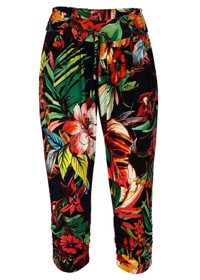 Black Floral Knit Pants