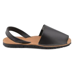 Black leather Menorcan sandals by CBP.