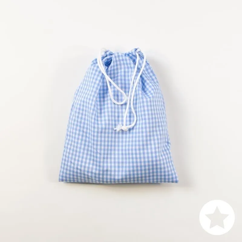 Blue checkered snack bag