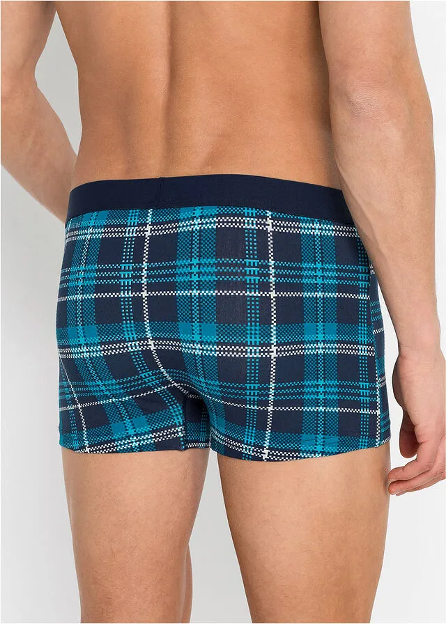Boxer Shorts Pack of 3 Blue Checkered/Turquoise