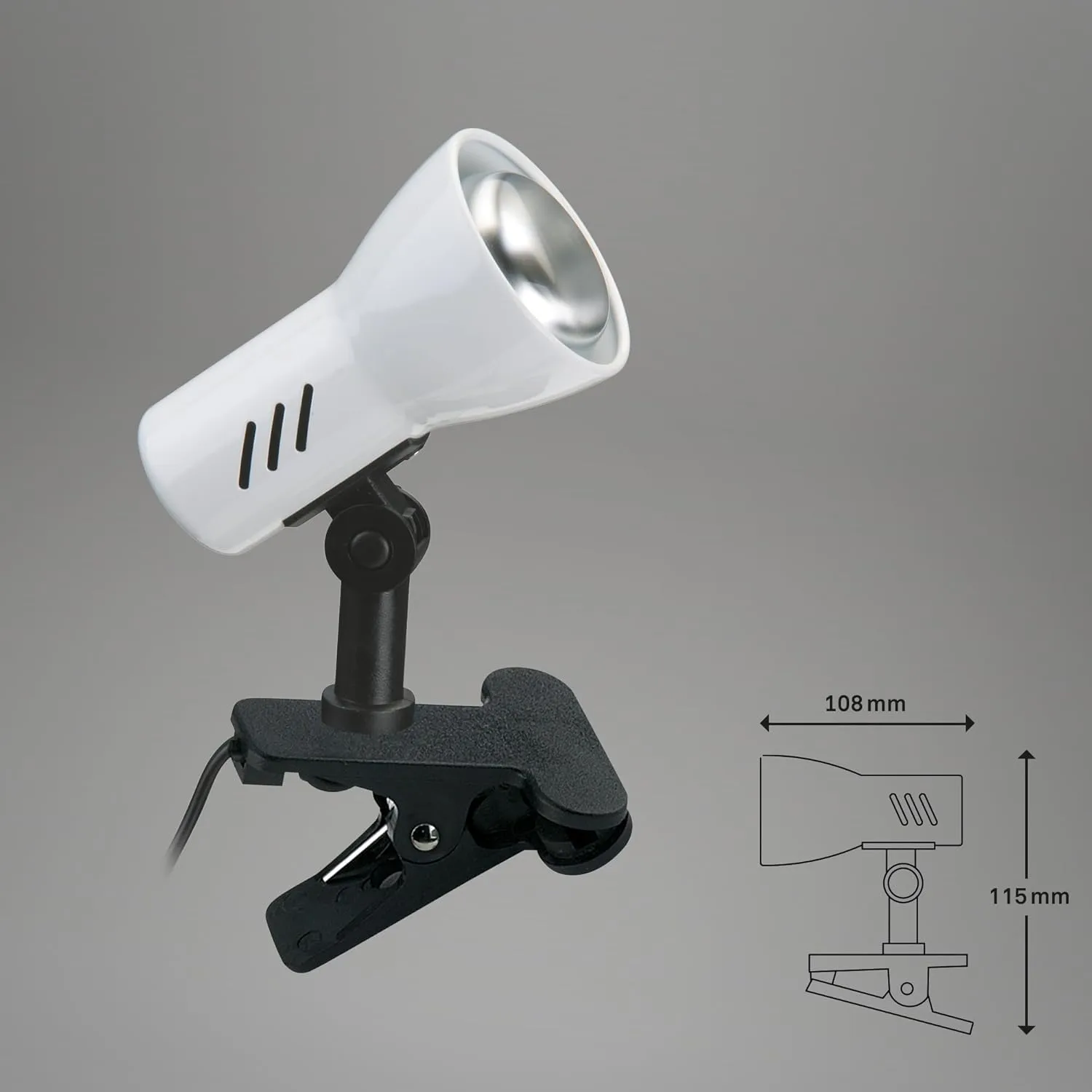 BRILONER - Lámpara de noche, lámpara de escritorio, lámpara de mesa, lámpara de lectura, abrazadera de libro, lámpara de pinza, 