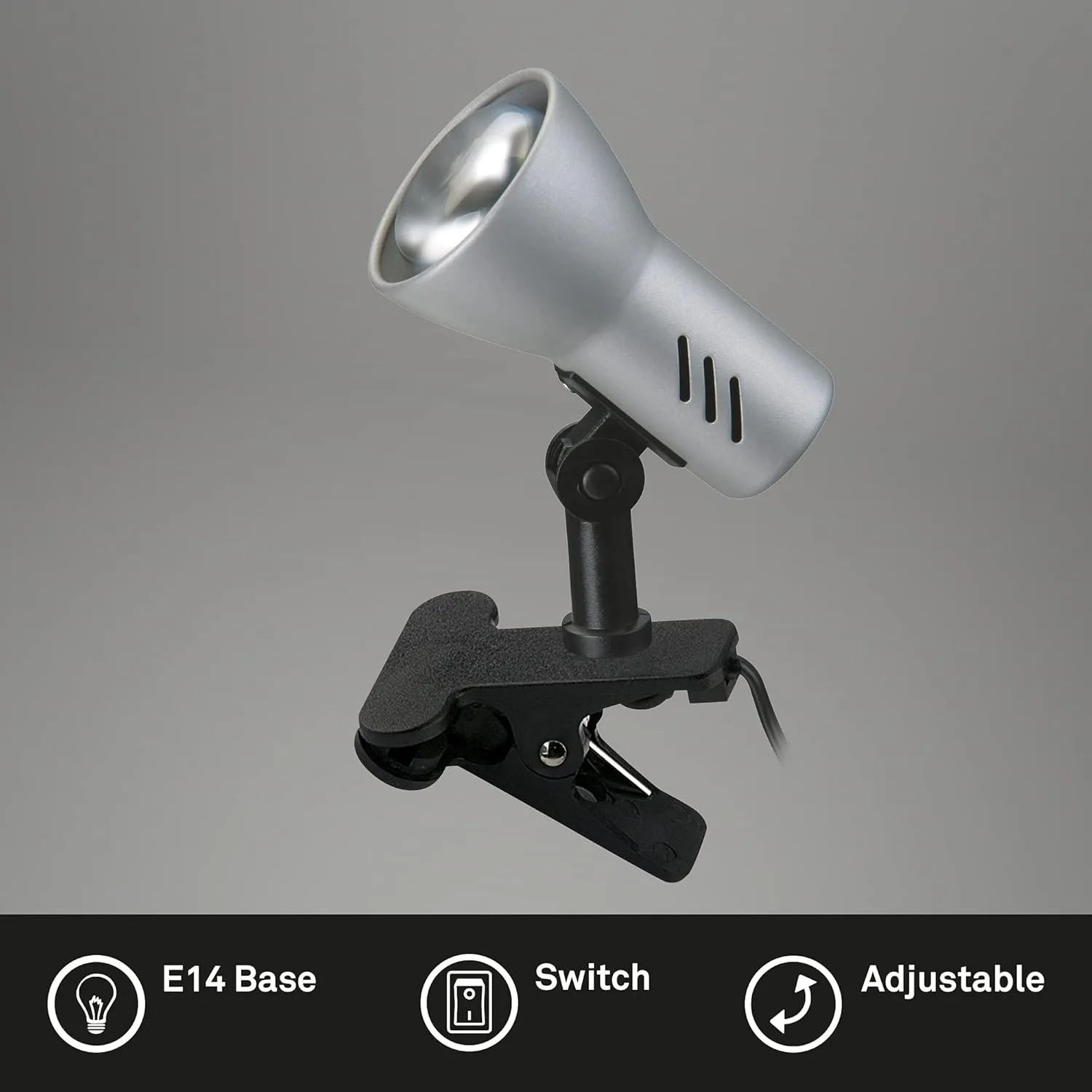 BRILONER - Lámpara de noche, lámpara de escritorio, lámpara de mesa, lámpara de lectura, abrazadera de libro, lámpara de pinza, 