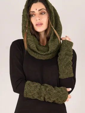 Crochet Arm Warmers Yüm, Olive Green