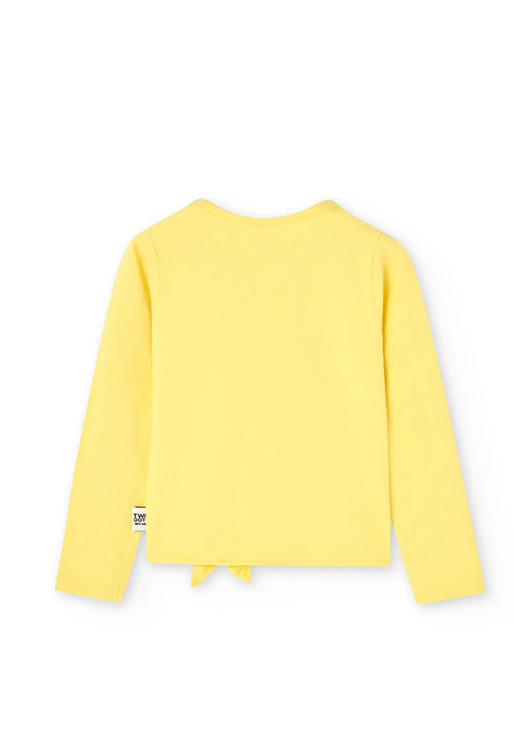 Girl's yellow stretch knit shirt