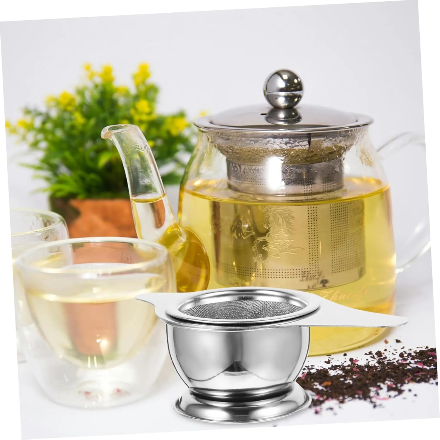 GRADENEVE Colador De Té De Té De Acero Inoxidable Con Soporte Filtro De Malla Con Asa
