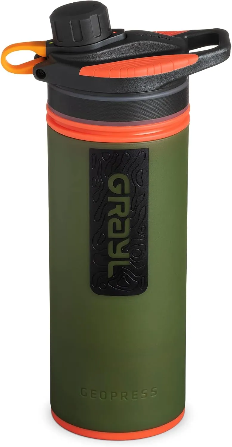 GRAYL GeoPress 710ml Filtro de agua para exteriores Agua potable I Elimina el 99,99% de todas las bacterias y virus I Perfecto p