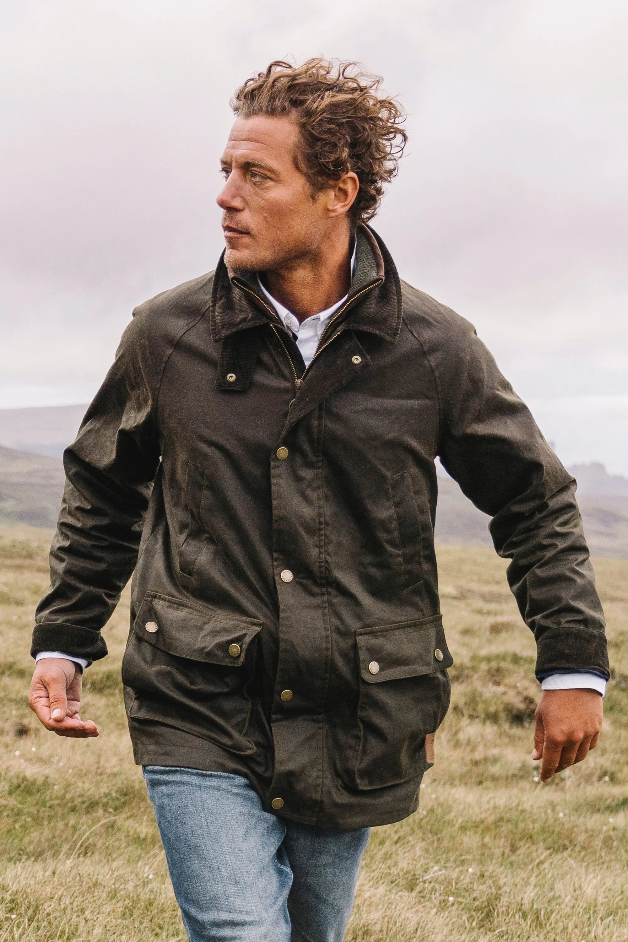 Hawick chaqueta de algodón encerado para hombre