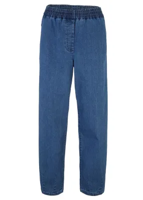 High Waisted Comfortable Mid Blue Distressed Jeans