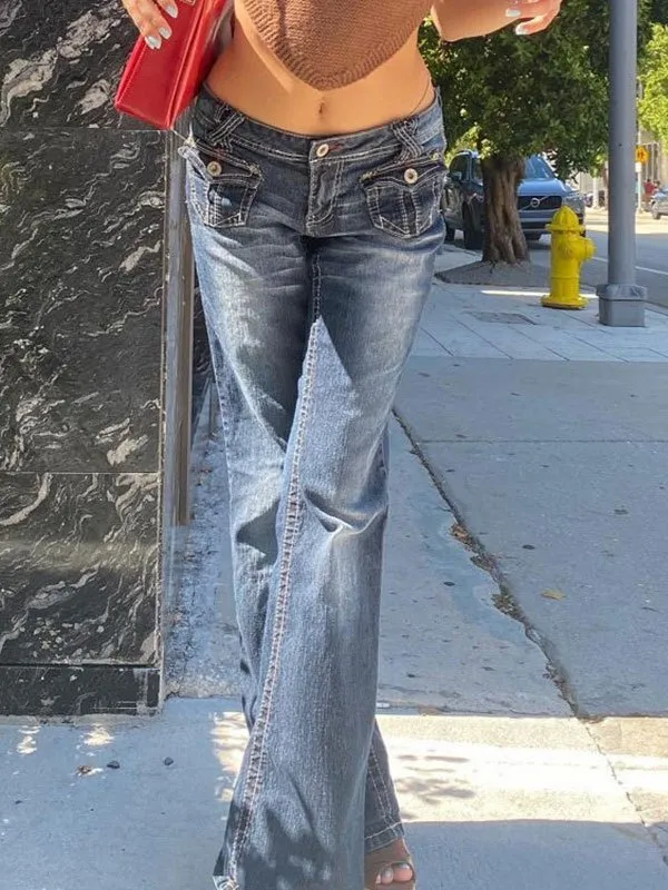 Low rise vintage cargo jeans.