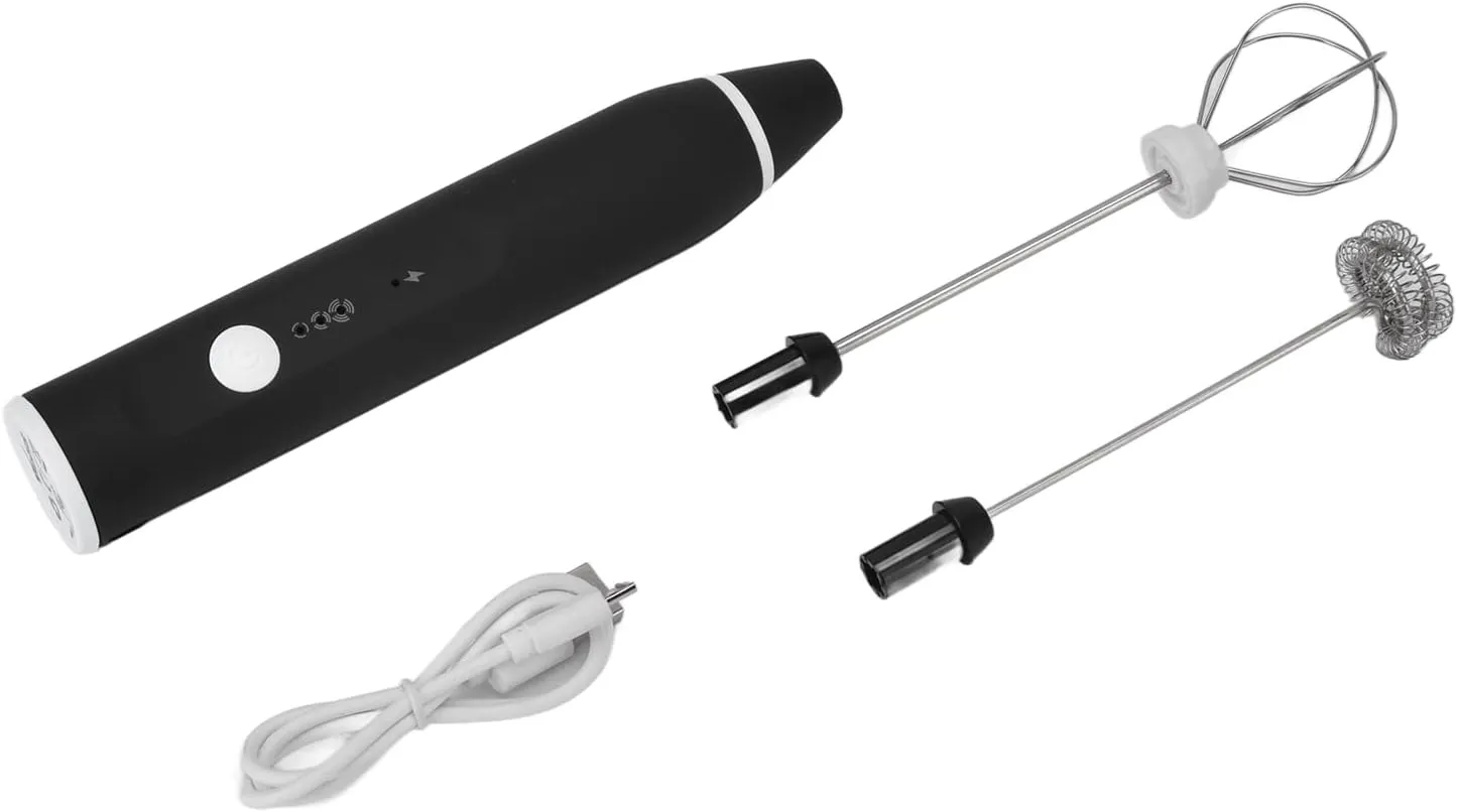 Mini batidora eléctrica espumador de leche 3 modos batidor de mano de acero inoxidable sonda desmontable seguridad antiadherente