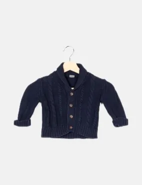 Navy Blue Knit Jacket by Zybaby