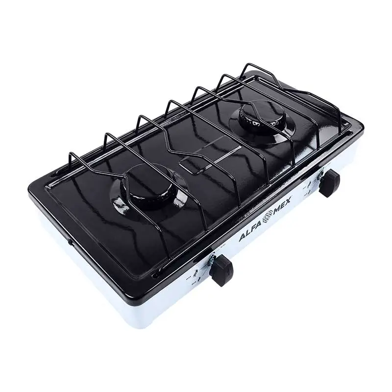 Parrilla de Gas 2 Quemadores Alfa 303S Esmaltada Blanco