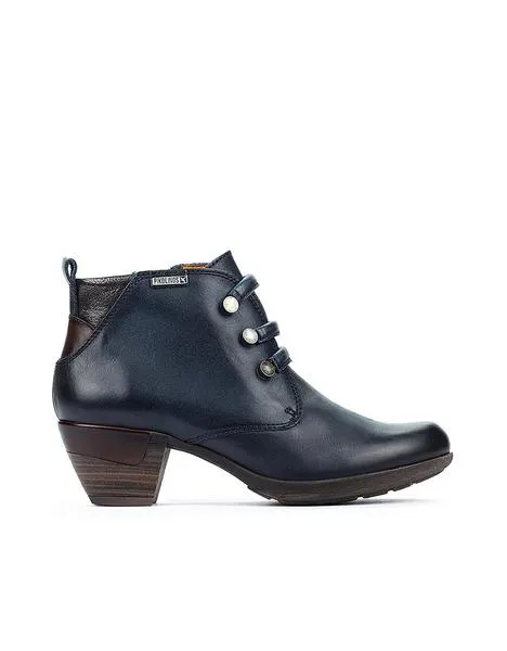 pikolinos rotterdam 902 blue leather ankle boots women