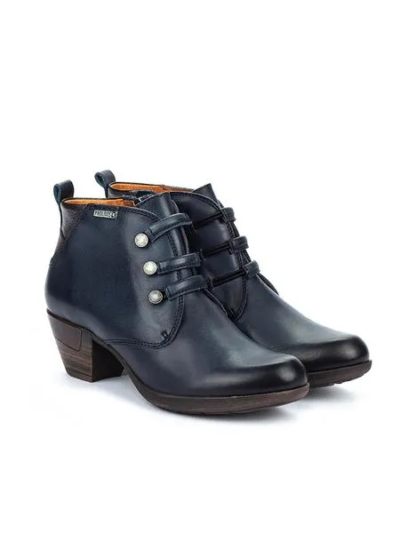 pikolinos rotterdam 902 blue leather ankle boots women