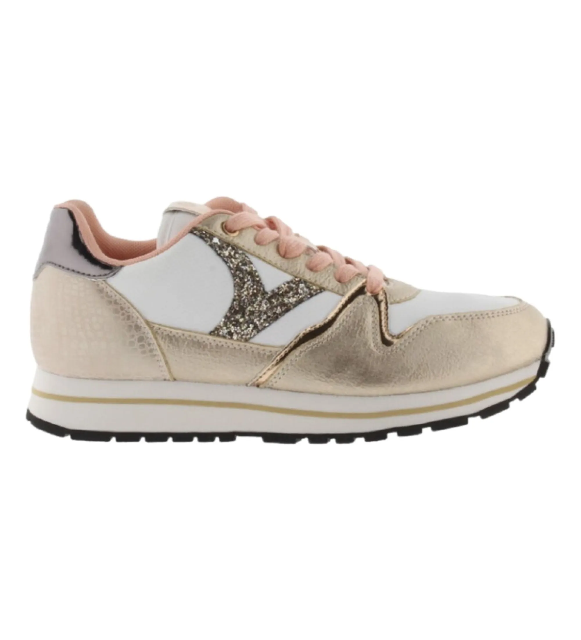 Pink Multi-material Comet Sneakers