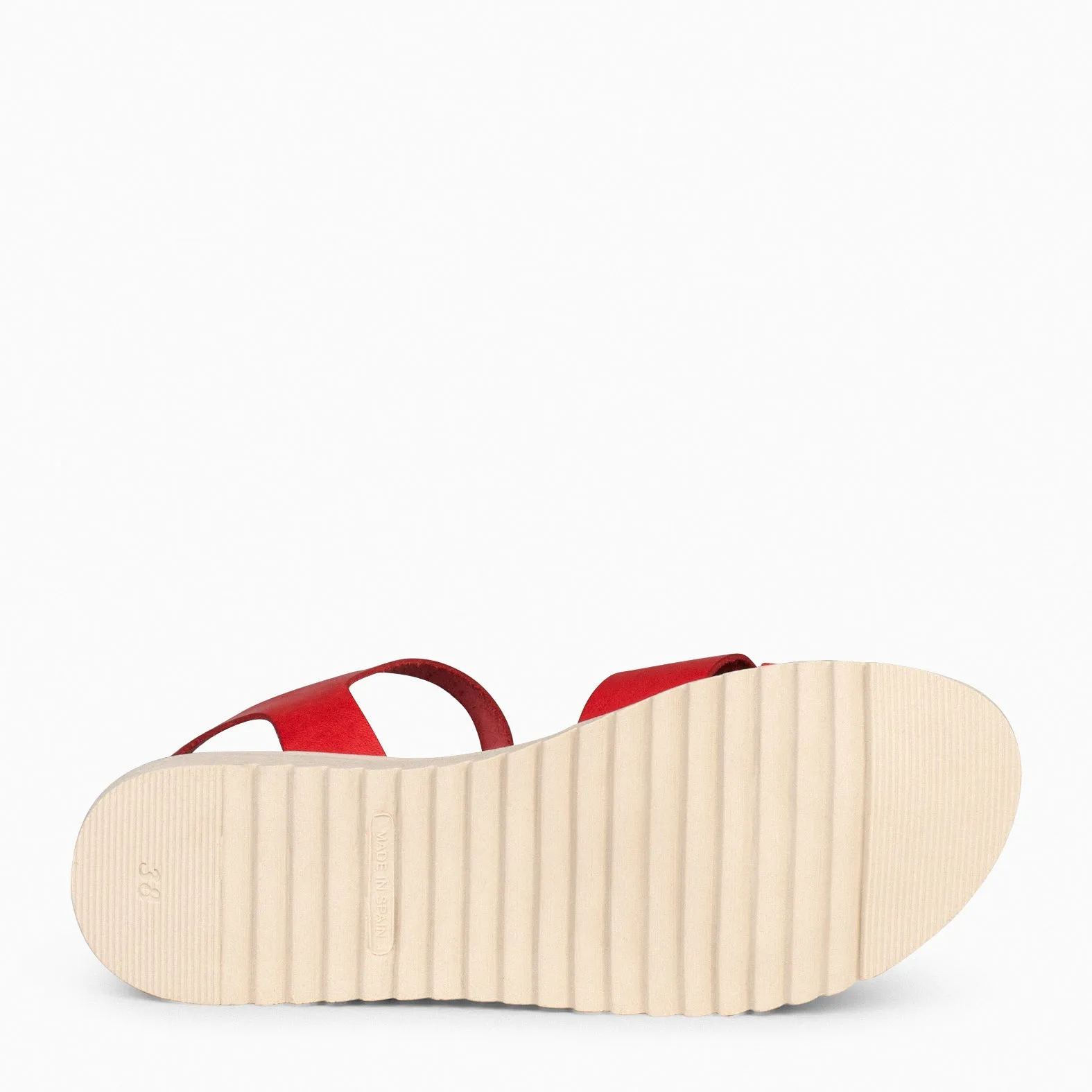 Red Leather Wedge Sandals by FRESH