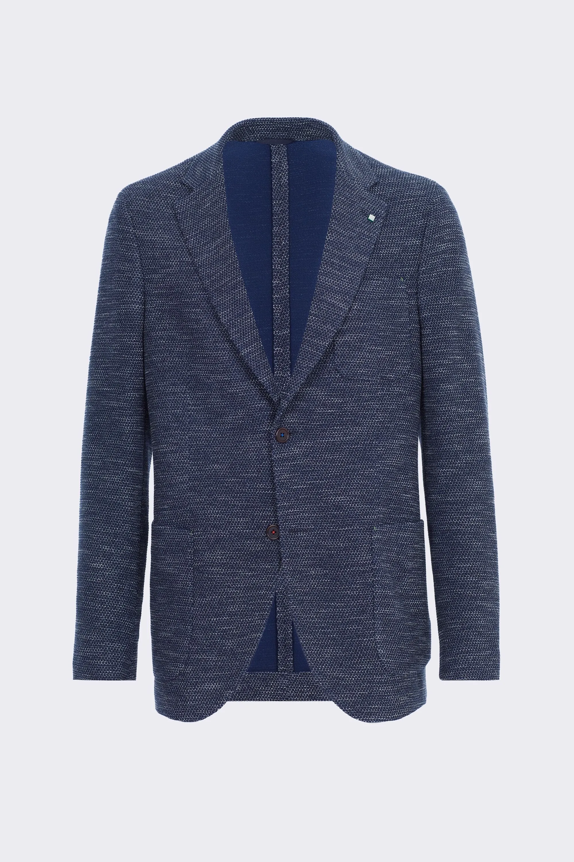 Relaxed Fit Heathered Knit Structured Jacket