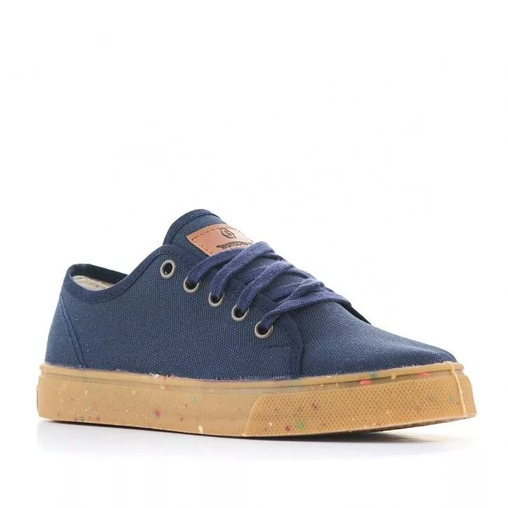 SHOECOLOGY blue canvas sneakers with laces