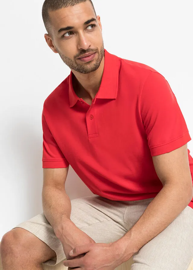 Short Sleeve Piqué Polo Shirt - Poppy