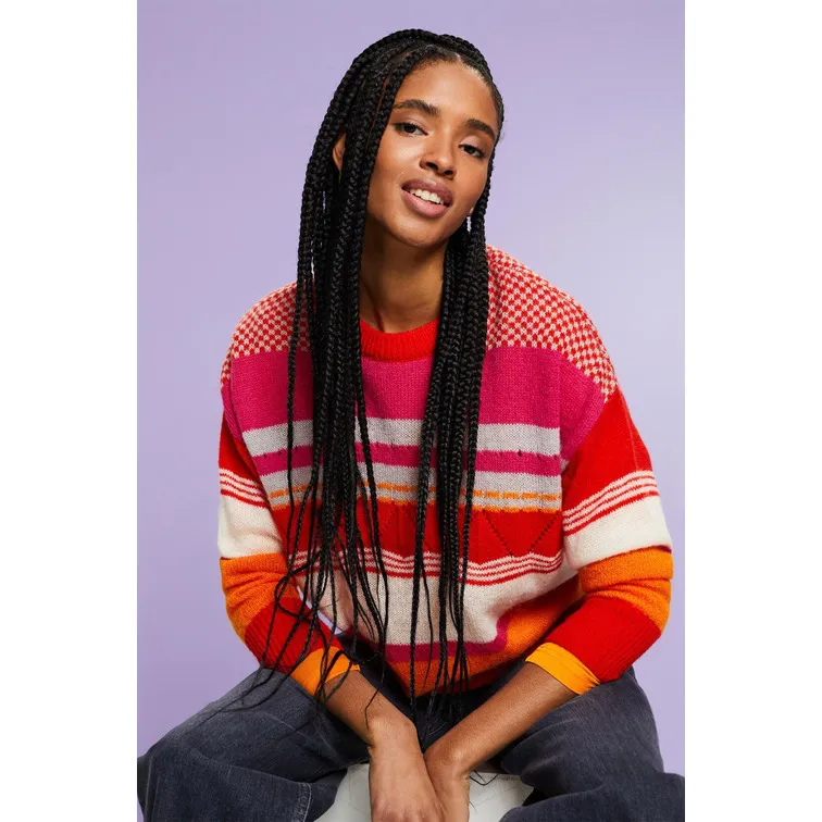 Striped Mohair Blend Women's Sweater - ESPRIT