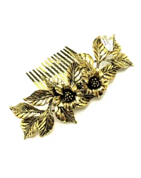 wedding hair accessories gold tone antique adorned