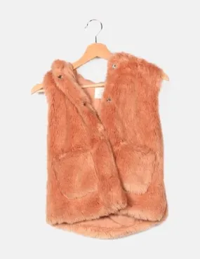 Zara pink fur vest